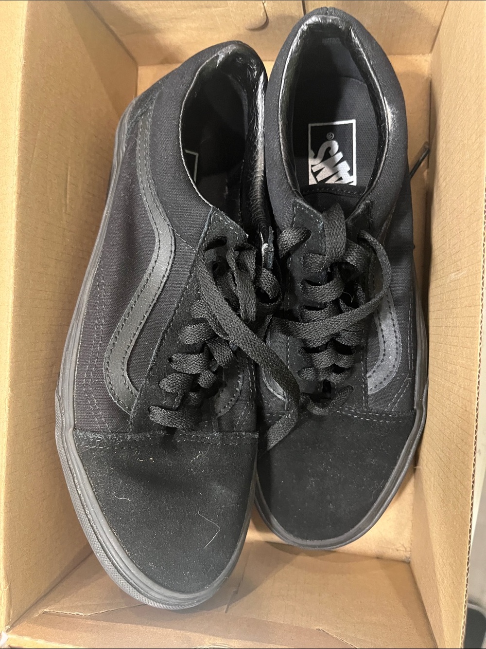 Vans All Black Low-Top Classic Skate Sneakers - Picture 3 of 5